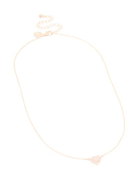 Rose Gold Plated Diamante Pink Heart Pendant Necklace - link has visual effect only