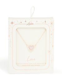 Rose Gold Plated Diamante Pink Heart Pendant Necklace - link has visual effect only
