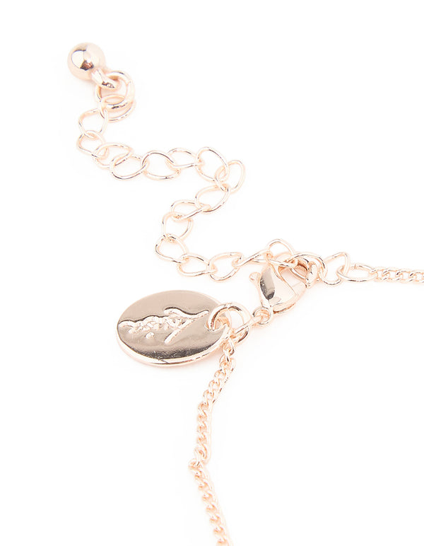 Rose Gold Plated Cubic Zirconia Pearl & Star Bracelet