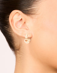 Gold Plated Diamante Rondell Hoop Earrings - link has visual effect only