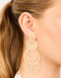 Gold Textured Drop Earrings - link has visual effect only