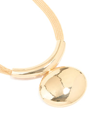 Gold Statement Circle Pendant Necklace - link has visual effect only