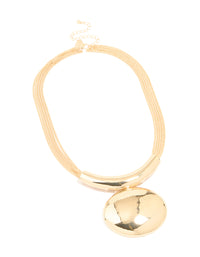 Gold Statement Circle Pendant Necklace - link has visual effect only