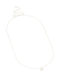 Silver Plated Brass Cubic Zirconia Letter M Necklace - link has visual effect only