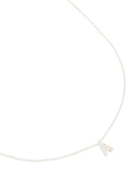 Silver Plated Brass Cubic Zirconia Letter A Necklace - link has visual effect only