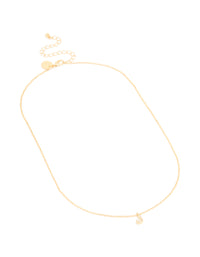Gold Plated Brass Cubic Zirconia Letter J Necklace - link has visual effect only