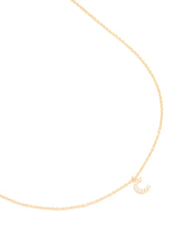 Gold Plated Brass Cubic Zirconia Letter C Necklace - link has visual effect only