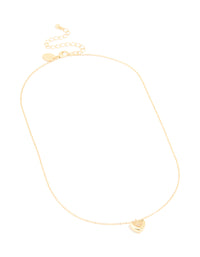 Gold Plated Cubic Zirconia Heart Locket Necklace - link has visual effect only