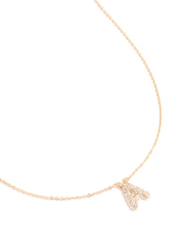 Kids Gold Cubic Zirconia Letter A Necklace - link has visual effect only