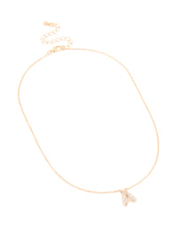 Kids Gold Cubic Zirconia Letter A Necklace - link has visual effect only