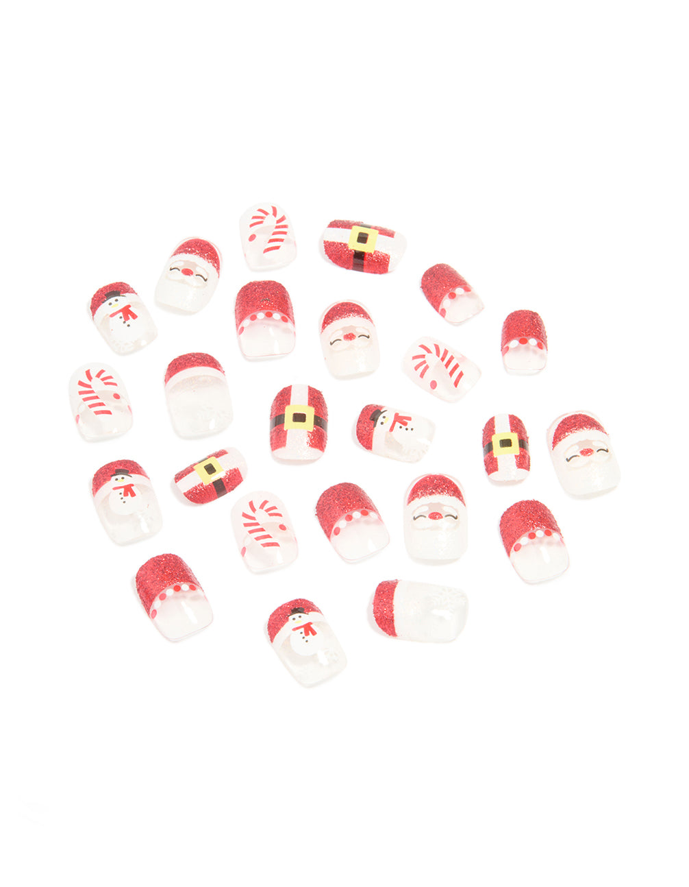 Santa Candy Cane Press-On Nail Set