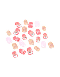Seasons Greetings & Reindeer Press-On Nail Set - link has visual effect only