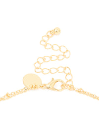 Gold Plated Cubic Zirconia Pave Bubble Letter A Layered Necklace - link has visual effect only