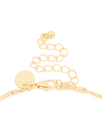 Gold Plated Cubic Zirconia Pave Bubble Letter J Layered Necklace - link has visual effect only