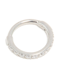 Surgical Steel Cubic Zirconia Micro Clicker Ring - link has visual effect only