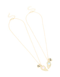 Kids Gold Cat BFF Heart Necklace Pack - link has visual effect only