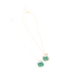 Kids Gold & Silver Cat Mood BFF Necklace Pack - link has visual effect only