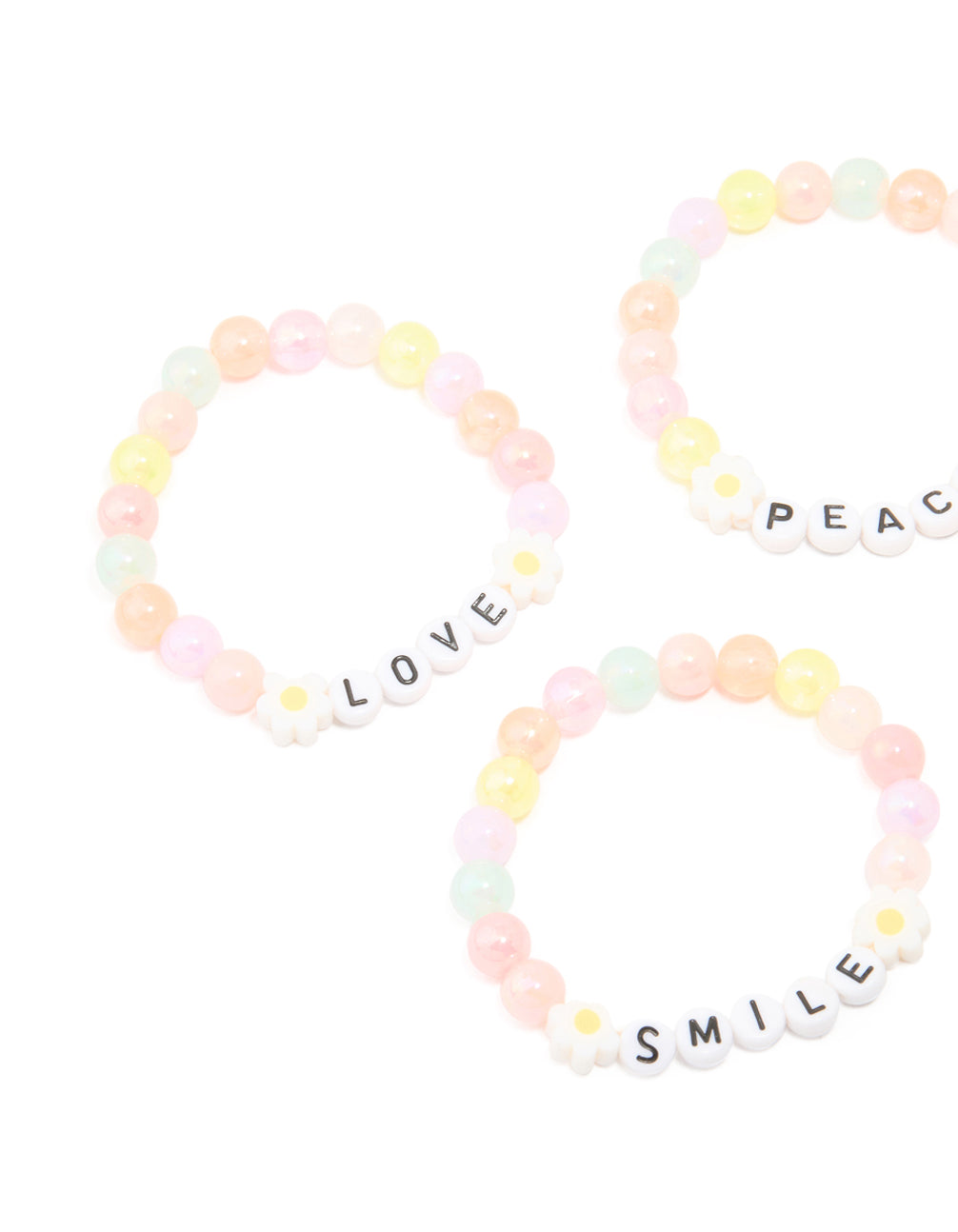 Kids Beaded Flower Best Friends Stretch Bracelets 5-Pack