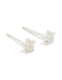 Sterling Silver Cubic Zirconia Flower Stud Earrings - link has visual effect only