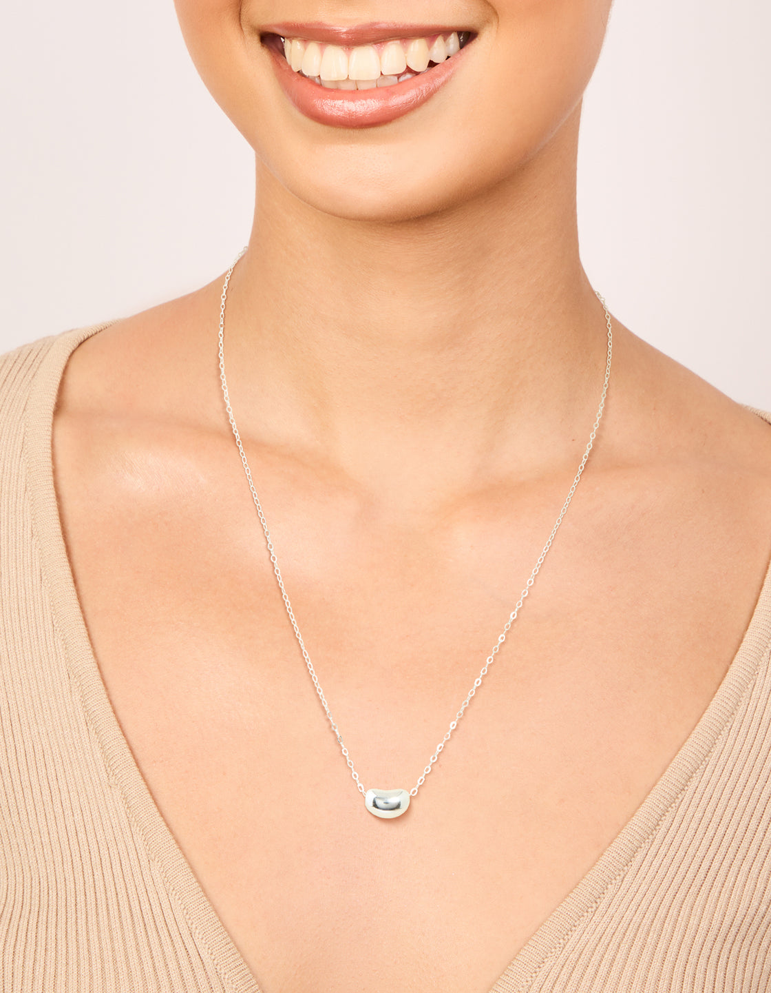 Sterling Silver Pebble Pendant Necklace