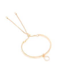 Gold Diamante Circle Toggle Bangle - link has visual effect only