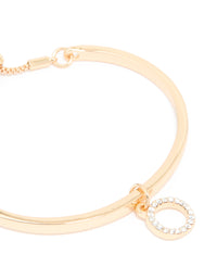 Gold Diamante Circle Toggle Bangle - link has visual effect only