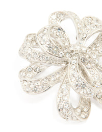 Silver Diamante Knotted Flower Brooch - link has visual effect only
