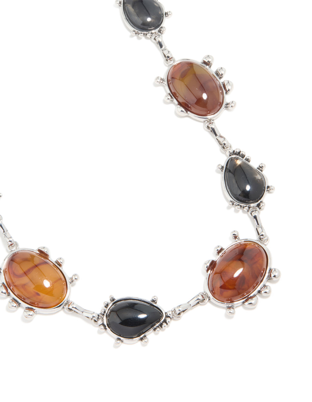 Antique Silver Mixed Stone Resin Bug Boho Belt