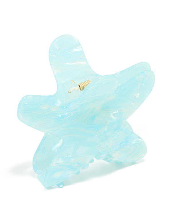 Blue Acrylic Medium Starfish Claw Clip