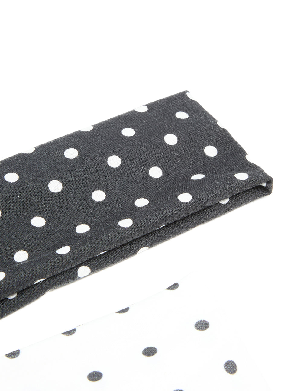 White & Black Polka Dot Stretch Fabric Headbands 2-Pack
