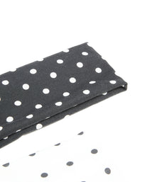 White & Black Polka Dot Stretch Fabric Headbands 2-Pack - link has visual effect only