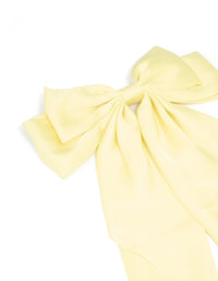 Butter Yellow Satin Fabric Bow Clip - link has visual effect only