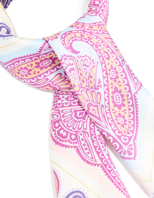 Multicoloured Paisley Square Fabric Scarf