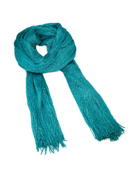 Dark Aqua Draped Fabric Scarf - link has visual effect only