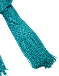 Dark Aqua Draped Fabric Scarf - link has visual effect only