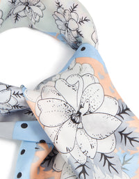 Blue Mixed Spot & Flower Fabric Scarf - link has visual effect only