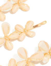 Gold Pink Butterfly Trio Hair Clips 3-Pack - link has visual effect only