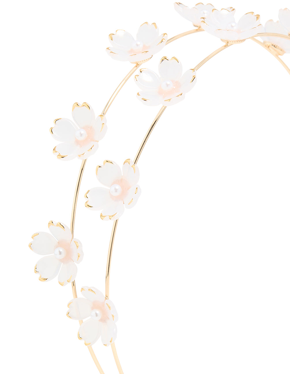 Gold Pearl Small Flower Headband