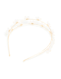 Gold Pearl Small Flower Headband - link has visual effect only