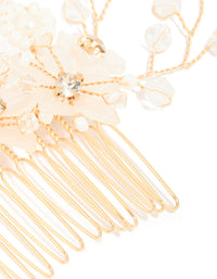 Gold Frosted Flower Spray Comb - link has visual effect only