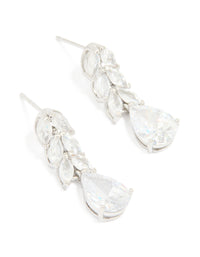 Silver Cubic Zirconia Drop Earrings - link has visual effect only