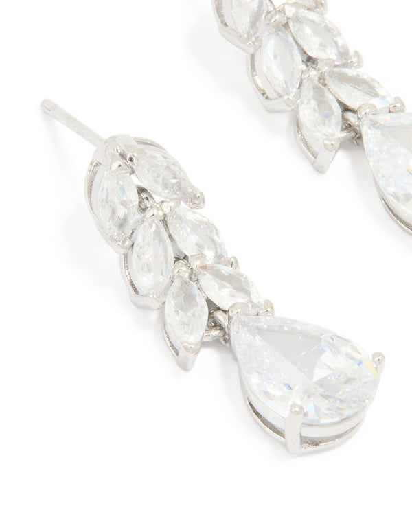Silver Cubic Zirconia Drop Earrings
