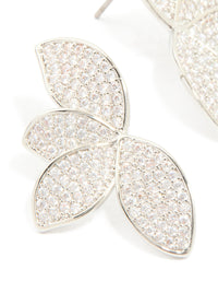 Silver Cubic Zirconia Fan Earrings - link has visual effect only
