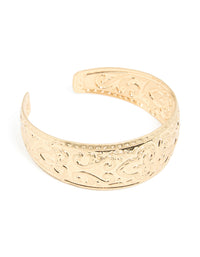 Worn Gold Boho Detail Medium Wrist Cuff - link has visual effect only