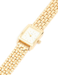 Gold Medium Square Link Watch - link has visual effect only