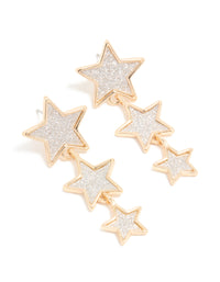 Gold Glitter Paper Stars Drop Earrings - link has visual effect only