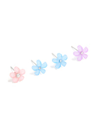 Pastel Acrylic Diamante Centre Daisy Stud Earrings 3-Pack - link has visual effect only