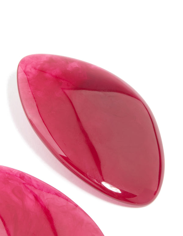 Burgundy Acrylic Statement Drop Earrings