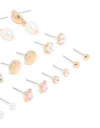 Gold Diamante & Chain Earrings 12-Pack - link has visual effect only