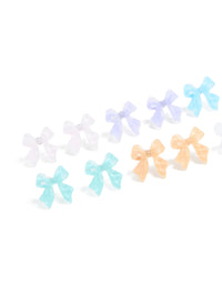 Pastel Acrylic Bubble Bow Earrings 8-Pack - link has visual effect only